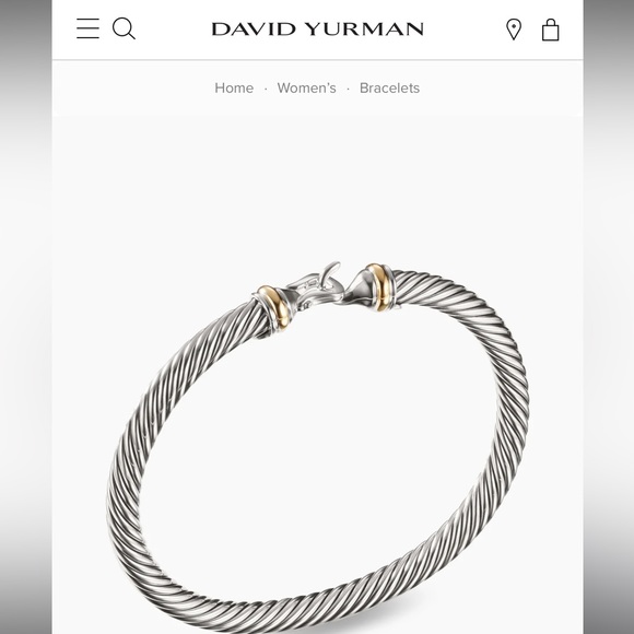 David Yurman Buckle Cable Bracelet
Sterling Silver with 18K Yellow Gold, 5mm - Picture 4 of 5